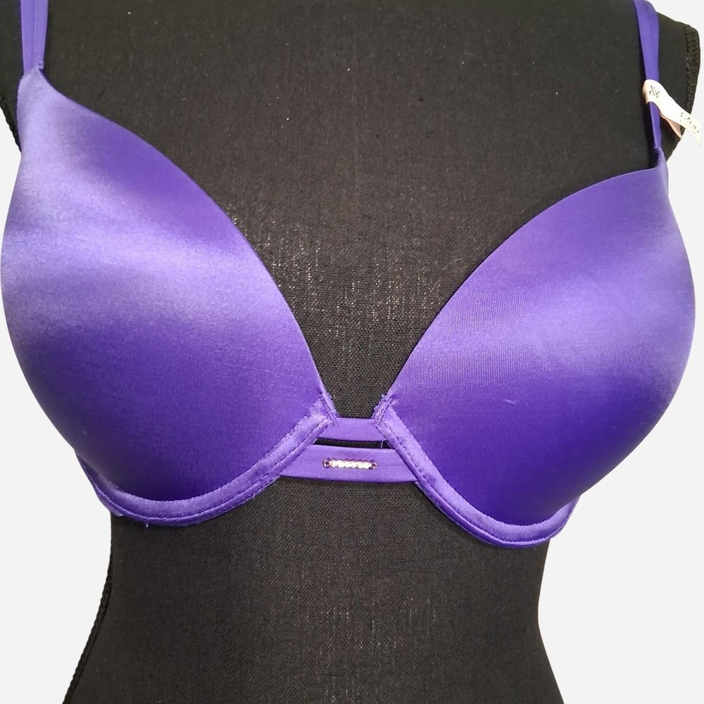 Womens Victoria's Secret Purple satin push-up bra 32DD